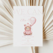We kunnen nauwelijks wachten roze Beer meisje Baby Kaart