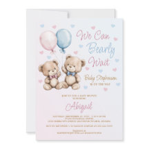We kunnen nauwelijks wachten Roze Blauwe Baby Show
