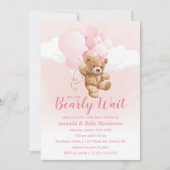 We kunnen nauwelijks wachten Roze teddybeer babysh Kaart (Voorkant)