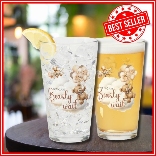 We kunnen nauwelijks wachten Schattige Beer Baby s Glas