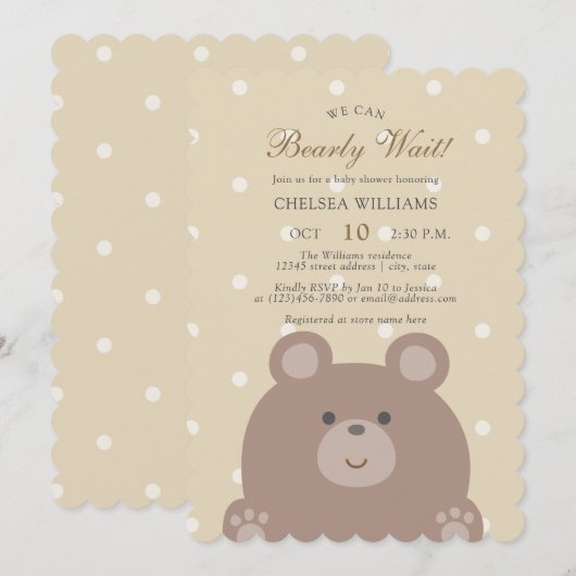 We kunnen nauwelijks wachten Schattige Beer Cub Bo Kaart (Voorkant / Achterkant)