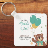 We kunnen nauwelijks wachten schattige geslachtsne sleutelhanger (Voorkant)