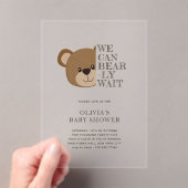 We kunnen nauwelijks wachten | Schattige teddybeer Acryl Uitnodigingen (Insitu (Draagbaar))
