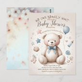 We kunnen nauwelijks wachten schattige teddybeer B Briefkaart (Voorkant / Achterkant)