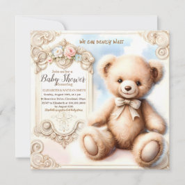 We kunnen nauwelijks wachten schattige teddybeer B Kaart