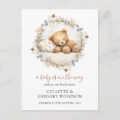 We kunnen nauwelijks wachten Slaap Teddybeer Zwang Aankondigingskaart (Voorkant)