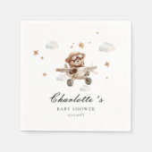 We kunnen nauwelijks wachten! Teddy Bear & Airplan Servet (Voorkant)