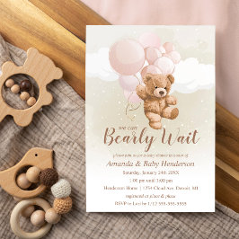 We kunnen nauwelijks wachten Teddy Beer Baby Showe Kaart