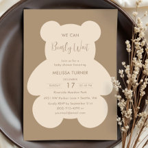 We kunnen nauwelijks wachten Teddybeer baby shower