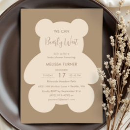 We kunnen nauwelijks wachten Teddybeer baby shower Kaart