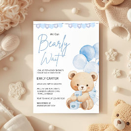 We kunnen nauwelijks wachten Teddybeer Baby Shower Kaart