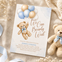 We kunnen nauwelijks wachten Teddybeer Baby Shower Kaart