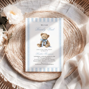 We kunnen nauwelijks wachten Teddybeer Baby Shower Kaart