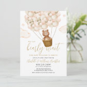 We kunnen nauwelijks wachten Teddybeer Baby Shower Kaart (Staand voorkant)