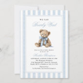 We kunnen nauwelijks wachten Teddybeer Baby Shower Kaart (Voorkant)