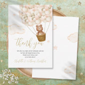 We kunnen nauwelijks wachten Teddybeer Babyshower Bedankkaart