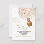 We kunnen nauwelijks wachten Teddybeer Babyshower  Bedankkaart (Voorkant)