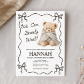 We kunnen nauwelijks wachten, teddybeer babyshower kaart
