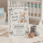 We kunnen nauwelijks wachten, teddybeer babyshower kaart