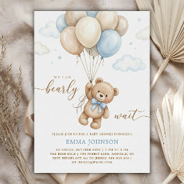 We kunnen nauwelijks wachten Teddybeer Ballon Baby Kaart