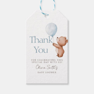 We kunnen nauwelijks wachten Teddybeer ballon beda Cadeaulabel