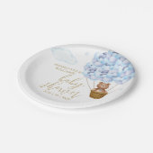 We kunnen nauwelijks wachten Teddybeer Blauwe Jong Papieren Bordje (Gekanteld)