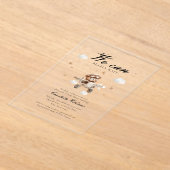 We kunnen nauwelijks wachten! Teddybeer en vliegtu Acryl Uitnodigingen (Laagn)