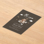 We kunnen nauwelijks wachten! Teddybeer en vliegtu Acryl Uitnodigingen (Laagn)