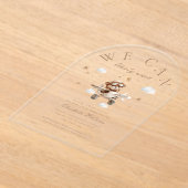 We kunnen nauwelijks wachten! Teddybeer en vliegtu Acryl Uitnodigingen (Laagn)