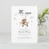 We kunnen nauwelijks wachten! Teddybeer en vliegtu Kaart (Staand voorkant)