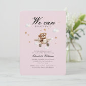 We kunnen nauwelijks wachten! Teddybeer en vliegtu Kaart (Staand voorkant)