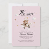 We kunnen nauwelijks wachten! Teddybeer en vliegtu Kaart (Voorkant)