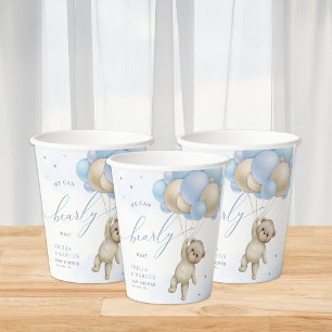 We kunnen nauwelijks wachten Teddybeer Jongen Baby Papieren Bekers