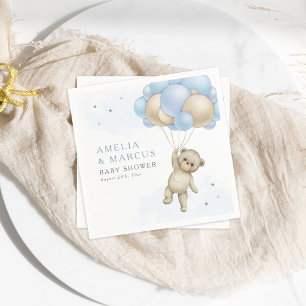 We kunnen nauwelijks wachten Teddybeer Jongen Baby Servet
