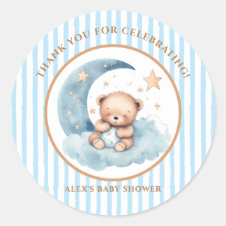 We kunnen nauwelijks wachten Teddybeer Jongen Favo Ronde Sticker