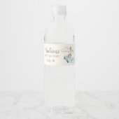We kunnen nauwelijks wachten Teddybeer Vliegtuig D Waterfles Etiket (Voorkant)