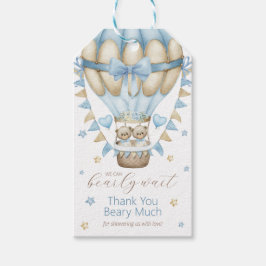 We kunnen nauwelijks wachten Twin Boy bedankt Cadeaulabel