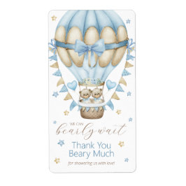 We kunnen nauwelijks wachten Twin Boy bedankt Etiket