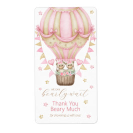 We kunnen nauwelijks wachten Twin Girl Dank u Etiket