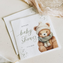 We kunnen nauwelijks wachten winter Baby shower pa Servet
