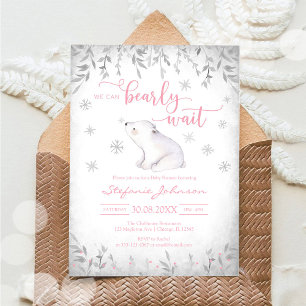 We kunnen nauwelijks wachten Winter Baby Shower Ui Kaart
