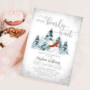 We kunnen nauwelijks wachten Winter Baby Shower Ui Kaart