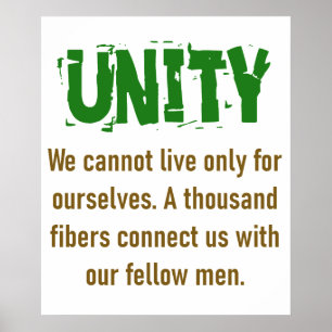 We kunnen niet alleen voor onszelf leven - Unity Q Poster