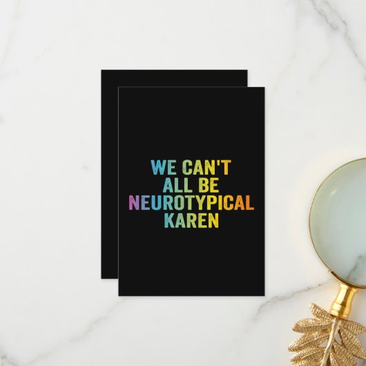 We Kunnen Niet Allen Neurotypisch Zijn Karen Grapp Bedankkaart (Voorkant / Achterkant in situ)
