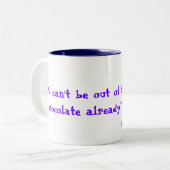 We kunnen niet uit... tweekleurige koffiemok (Voorkant links)