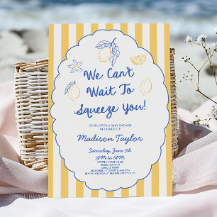 We kunnen niet wachten om Lemon Floral Baby Shower Kaart