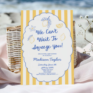 We kunnen niet wachten om Lemon Floral Baby Shower Kaart
