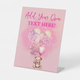 We kunnen niet wachten om uw eigen tekst toe te vo reclamebord met voetstuk