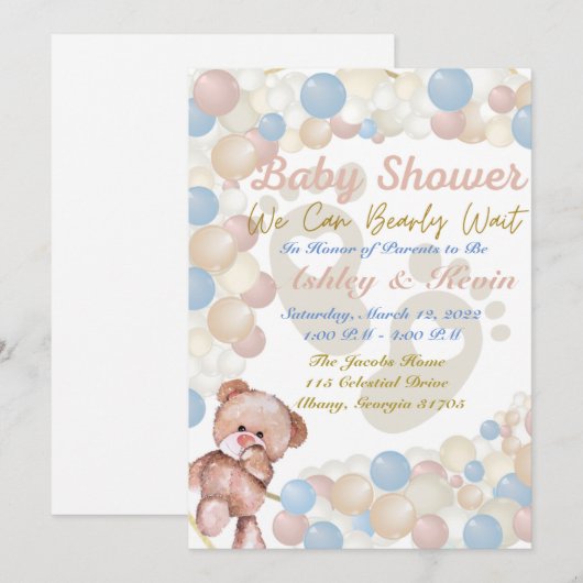 We kunnen niet wachten op Baby-uitnodiging Kaart (Voorkant / Achterkant)