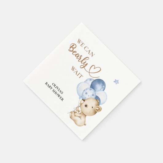 We kunnen nog lang wachten op baby boy baby shower servet (Hoek)